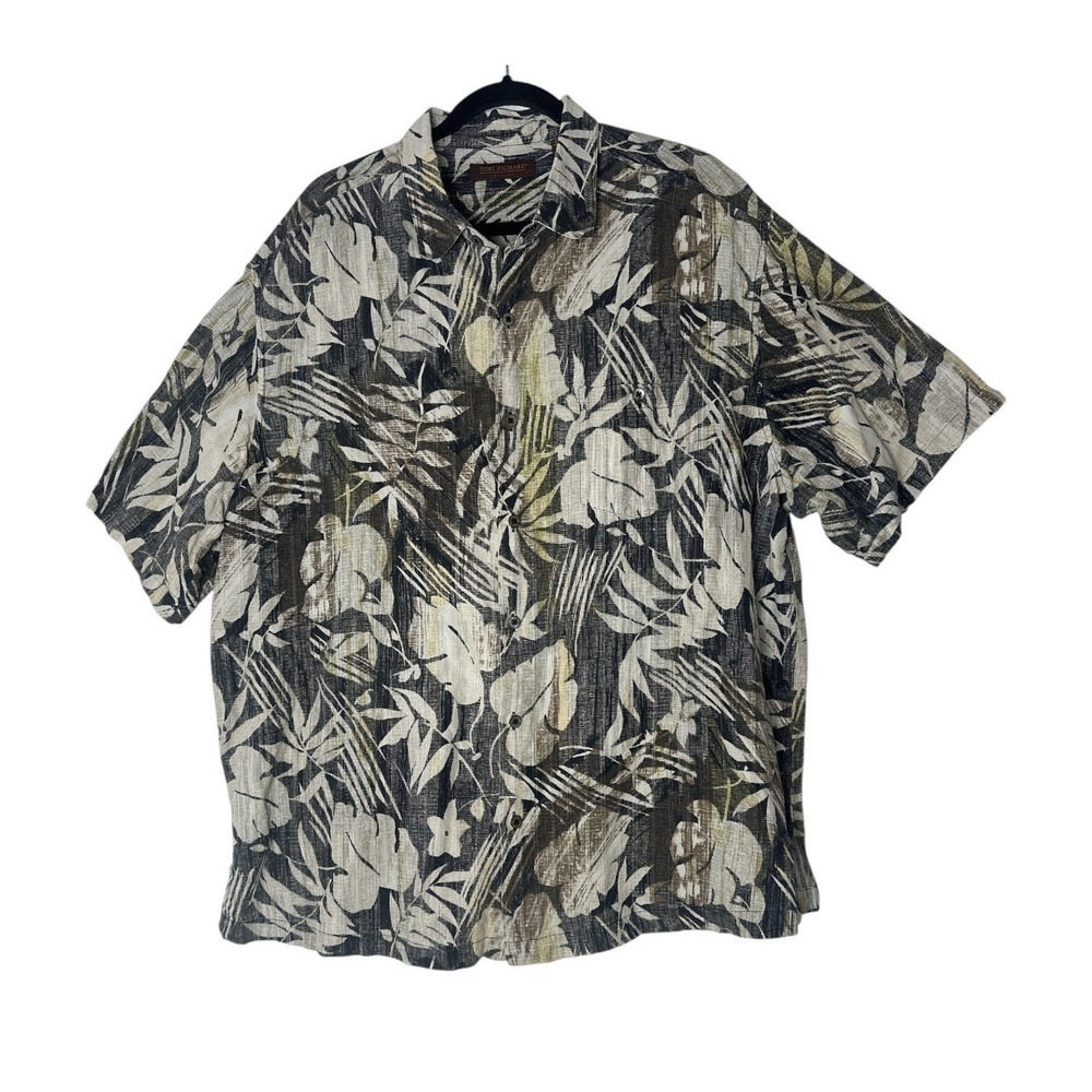 Tori Richard Shirt Men's 2XL Floral Hawaiian Short Sleeve Silk Linen Blend